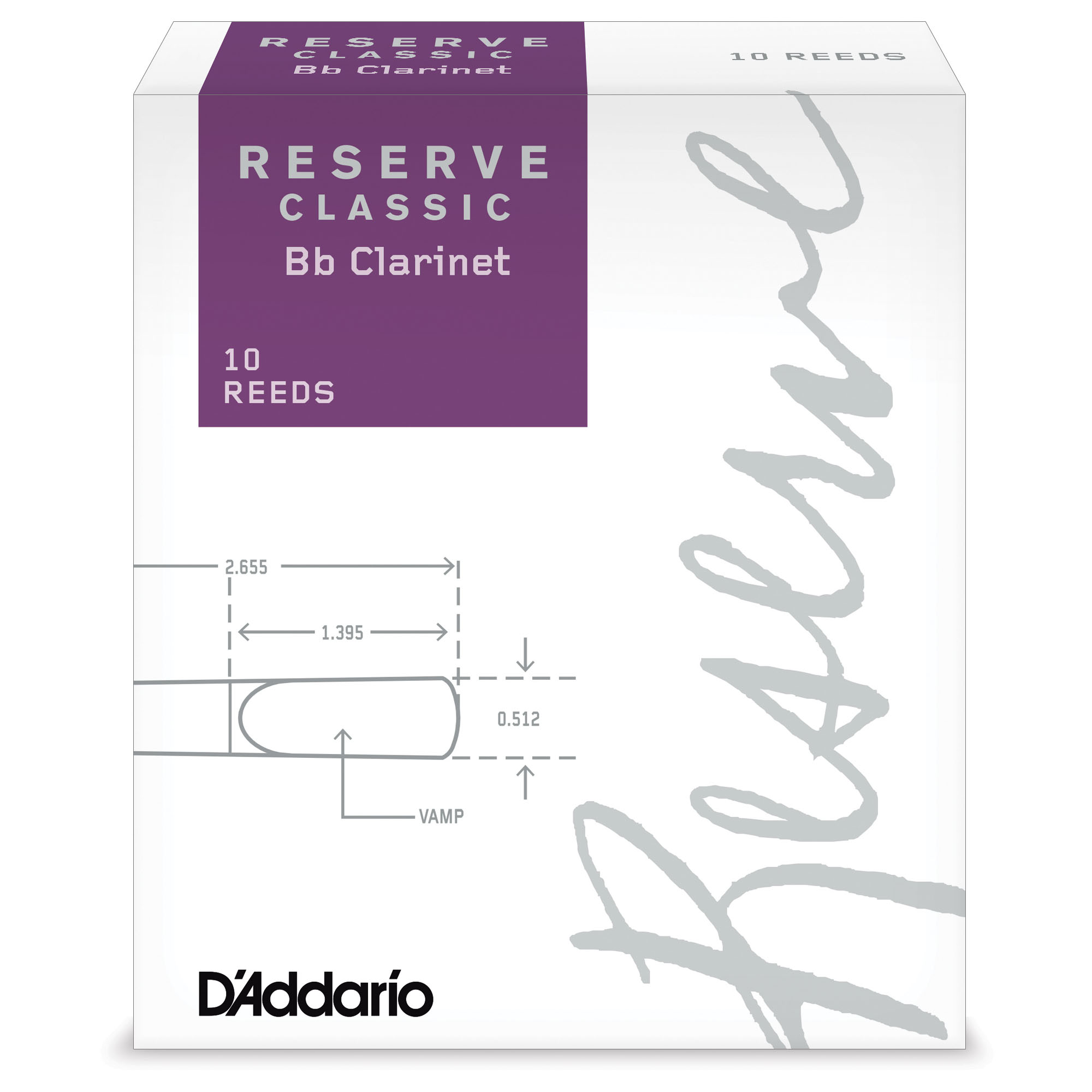 D'Addario Reserve Classic Reeds - Bb Clarinet (Box of 10)