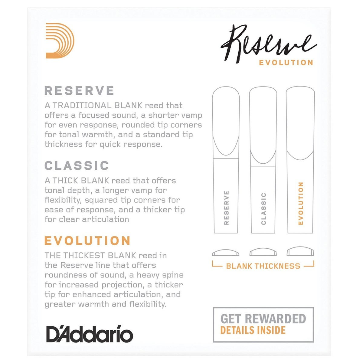 D'Addario Reserve Evolution Rieten - Bb Klarinet