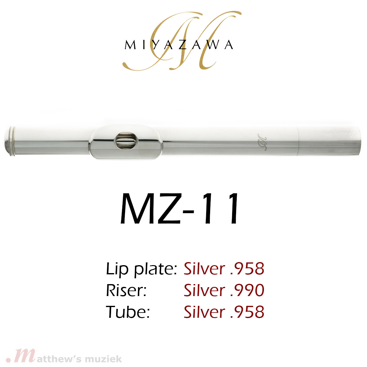 Miyazawa Headjoint - MZ-11 - Silver