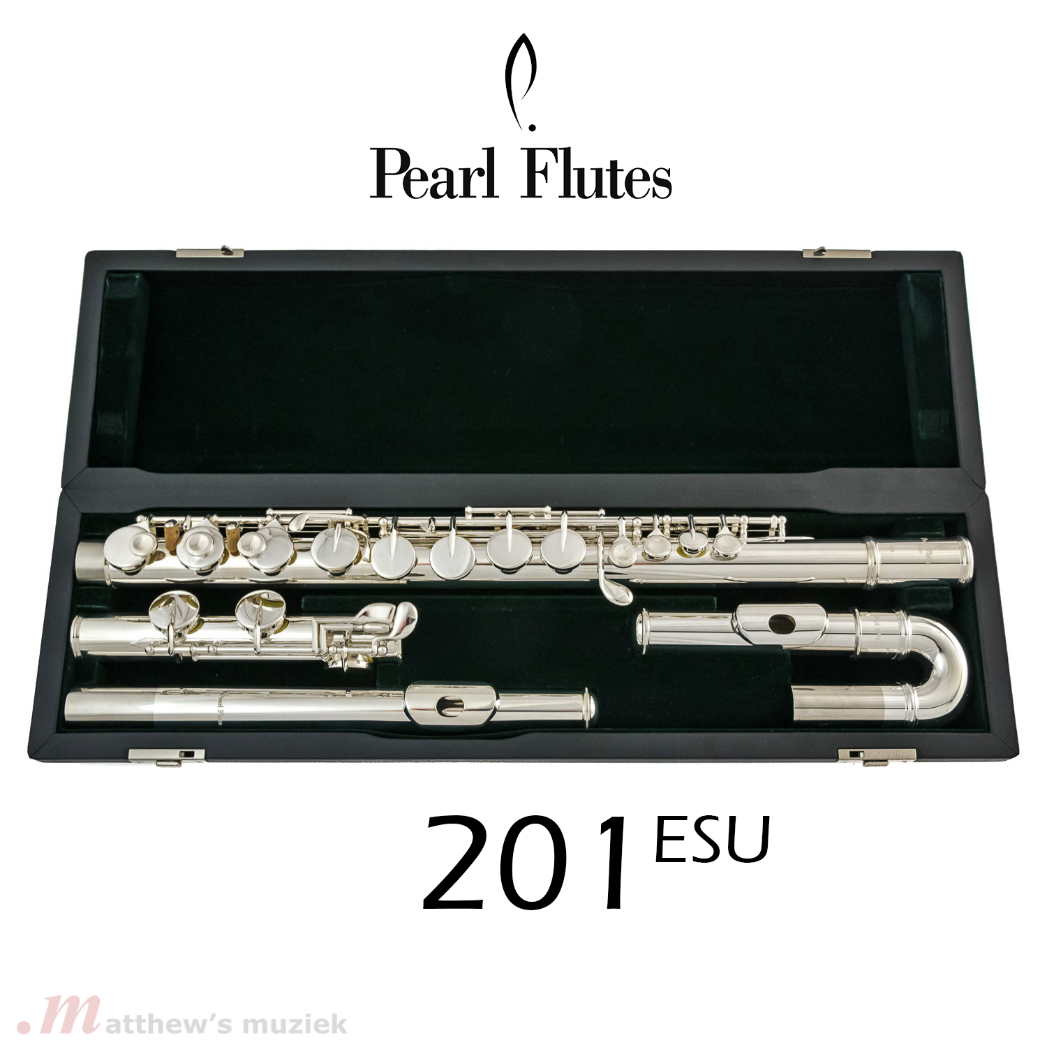 Pearl Alto Flute - 201 ESU w/Straight and Curved Head Joints