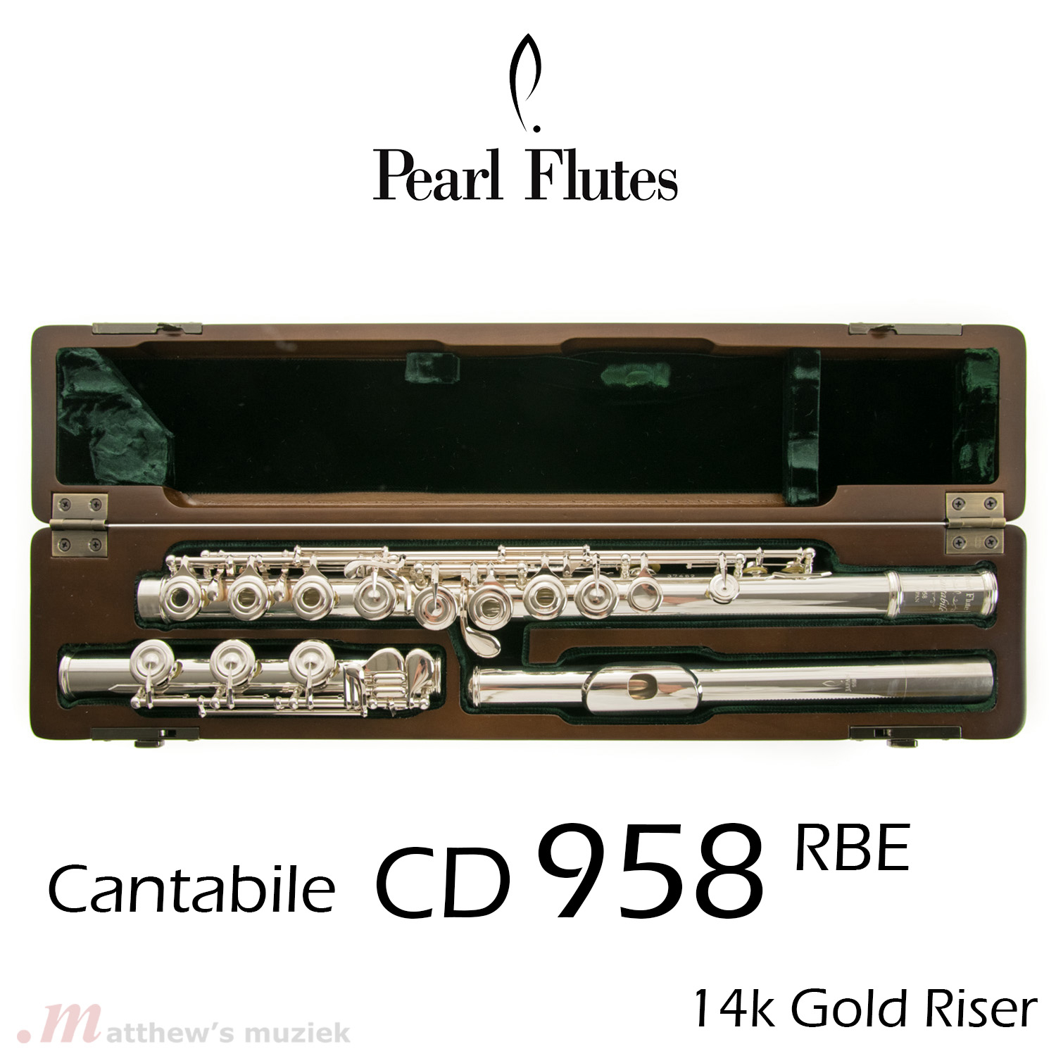 Pearl CD-958 RBE Cantabile Querflöte mit 14K Gold Kamin