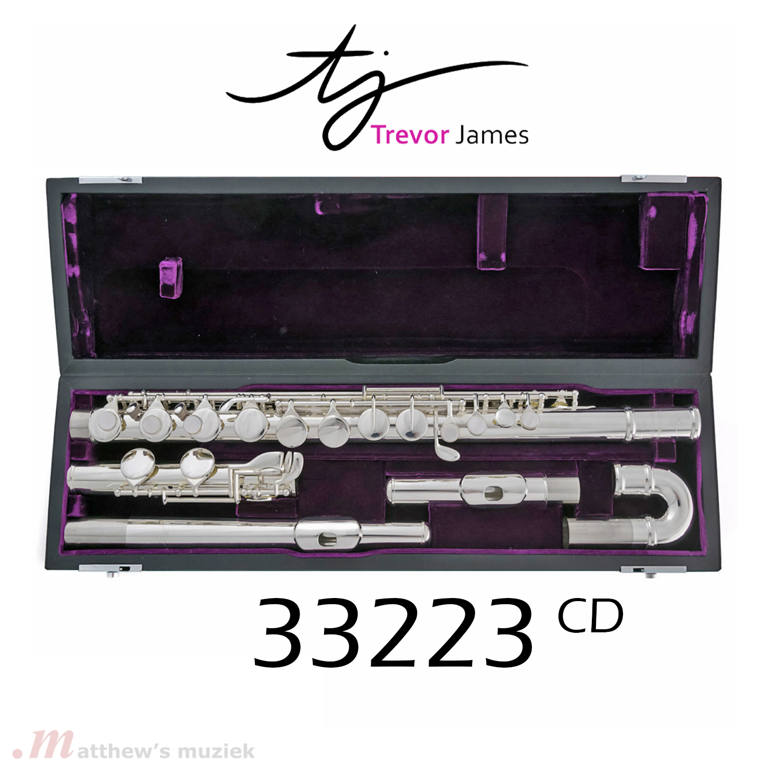 Trevor James Alto Flute - Performers Serie + Straight and Curved Head Joints - 33223 CD